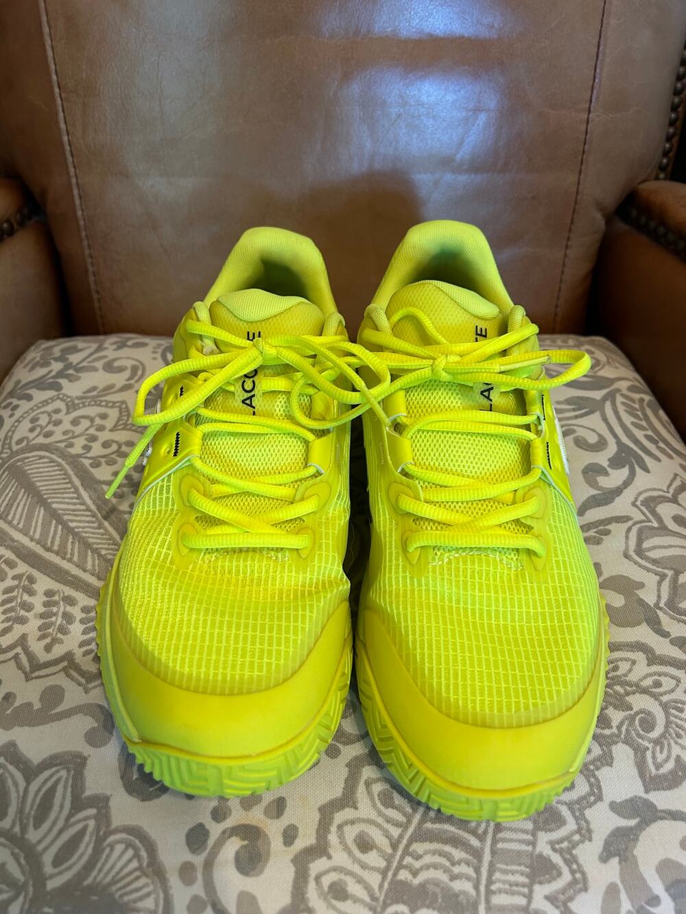 Lacoste Power Serve Men's 11.5 Sneakers Neon Yellow